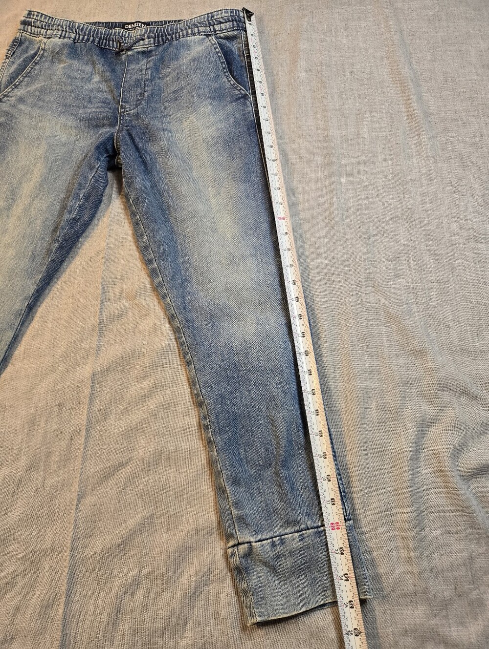 DENIZEN From Levis Boys Size 16 Light Wash Denim Drawstring Jogger Pants - Picture 12 of 14
